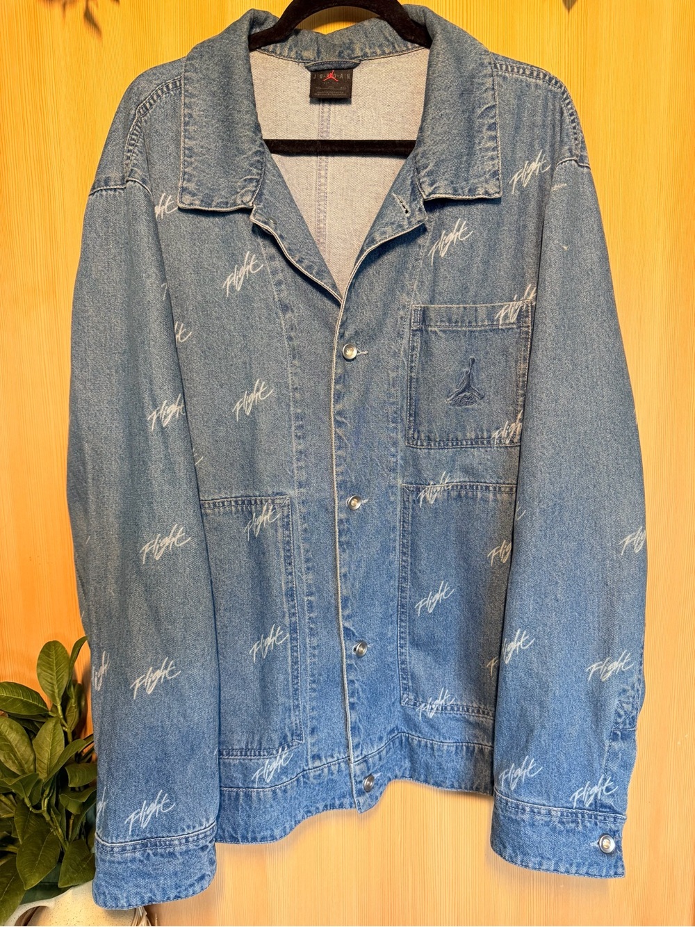 Jordan Blue Denim Jacket with Script Print